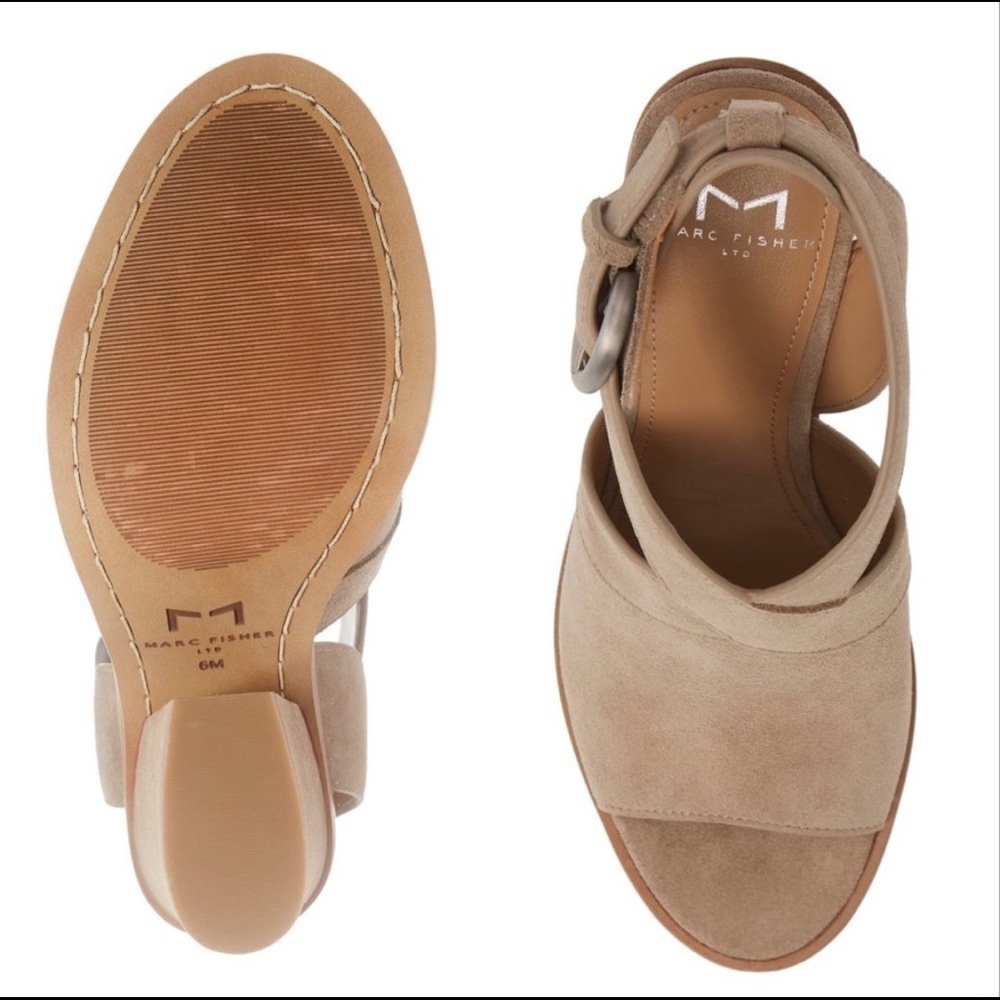 Marc Fisher tan suede high heel brand new size 8.5 - Picture 4 of 6